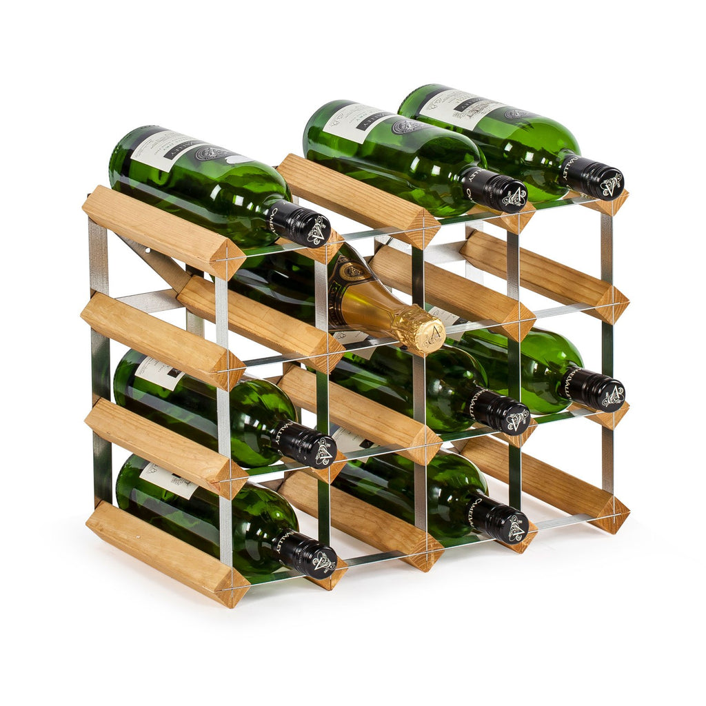 light oak wine rack
