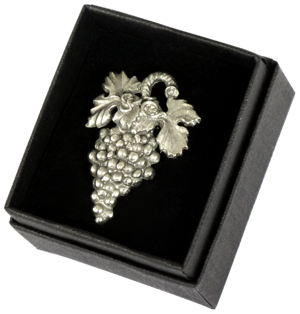 Large Grape Sommelier Pin - Pewter
