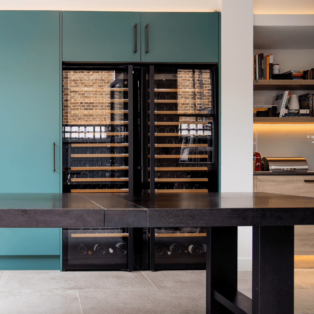 Kitchen wine cabinets with opposite opening doors