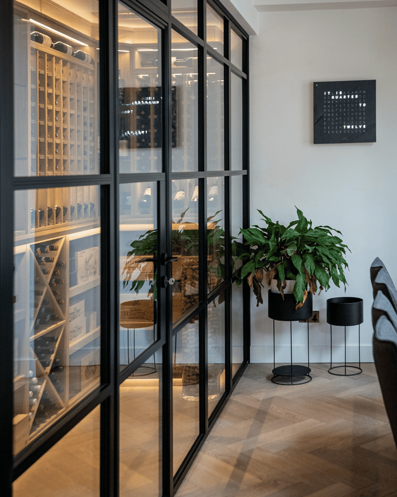 Home Wine Wall with Havana Black Framework