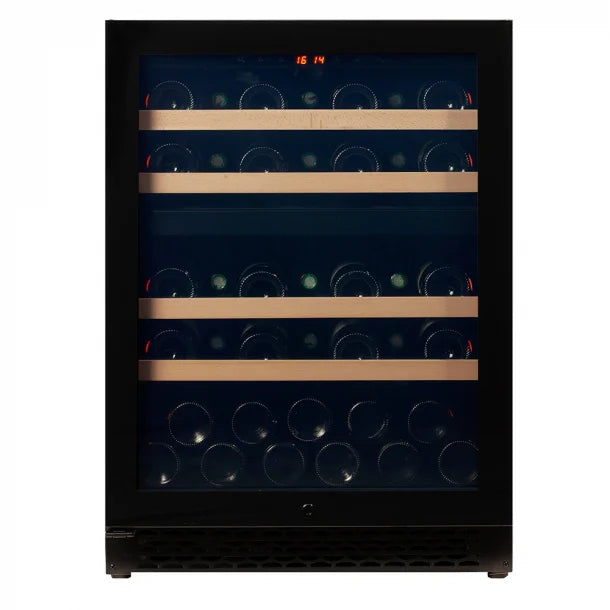 A Pevino Majestic wine fridge with a black door