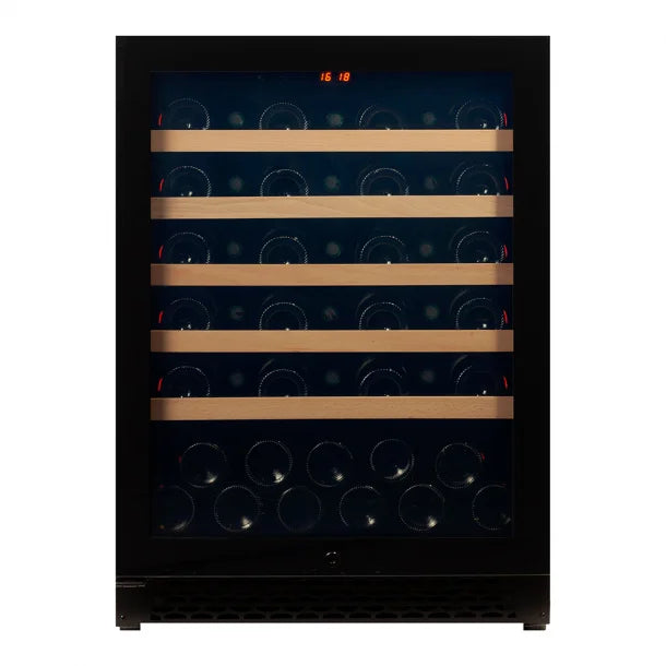 The single temperature 46 bottle pevino majestic wine cabinet in black 
