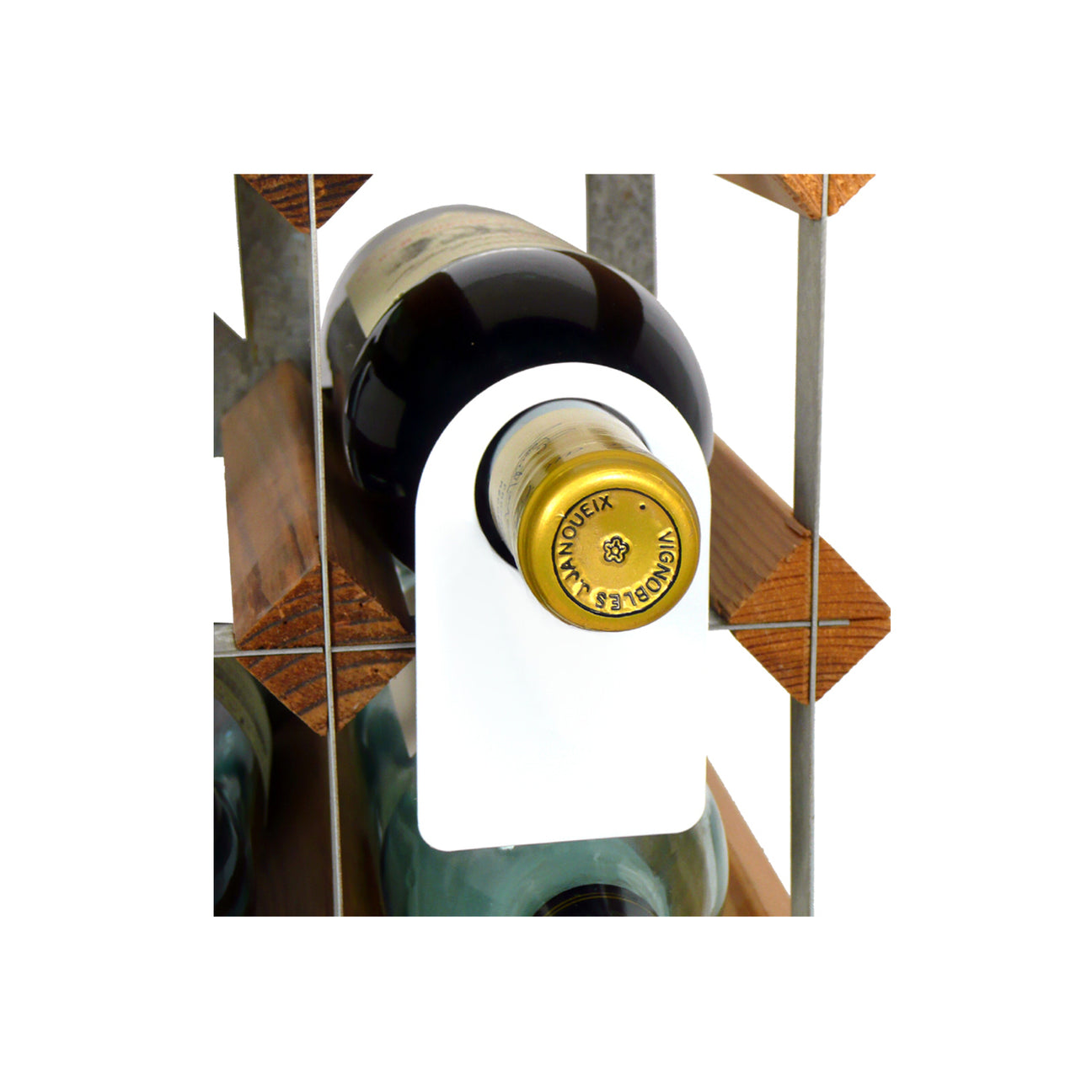 Plastic bottle neck tag for wine storage wine racks
