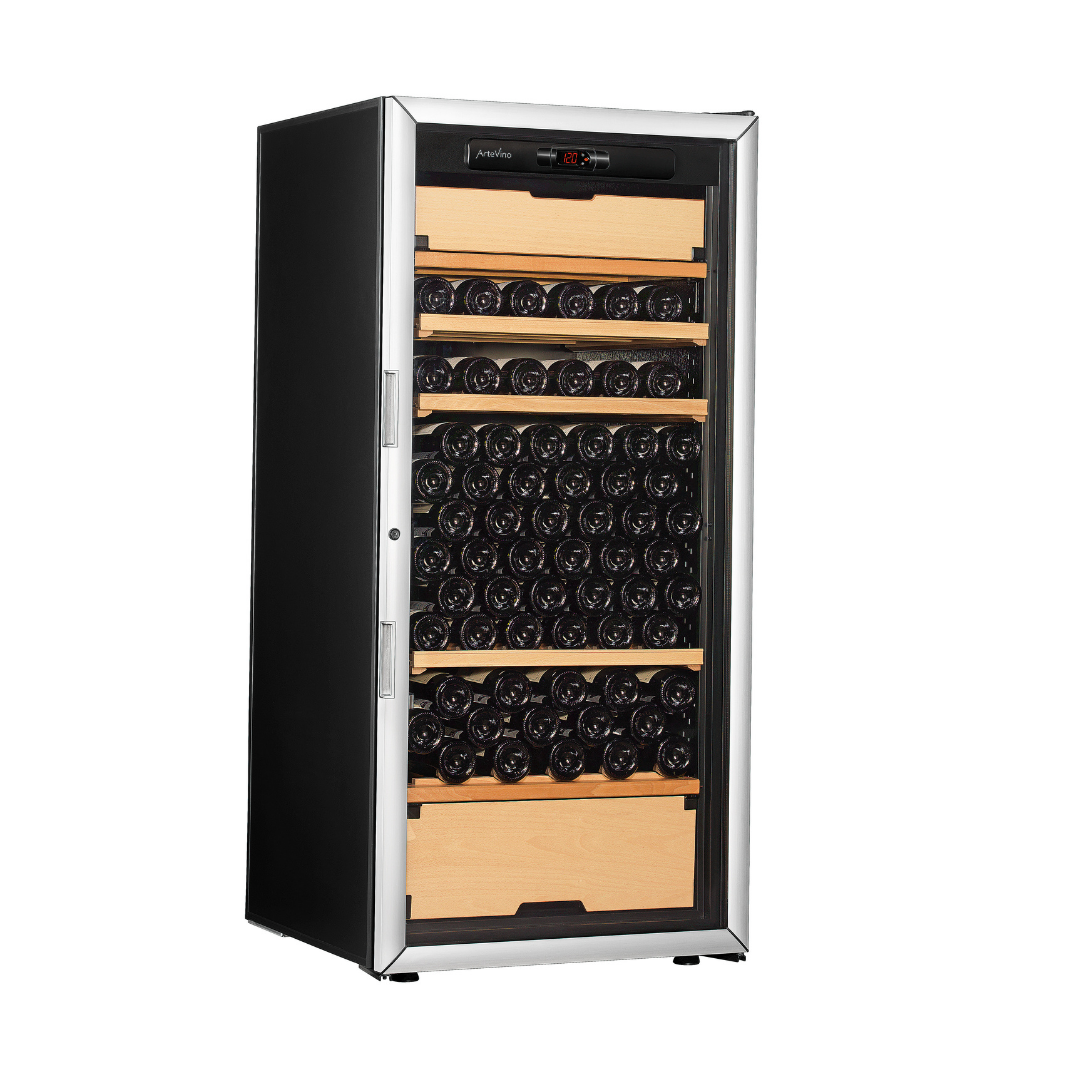 wine fridge three temperature artevino