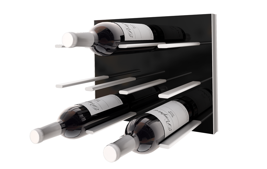 matt black and white wine rack