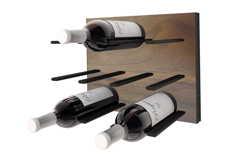 wooden and metal wine rack