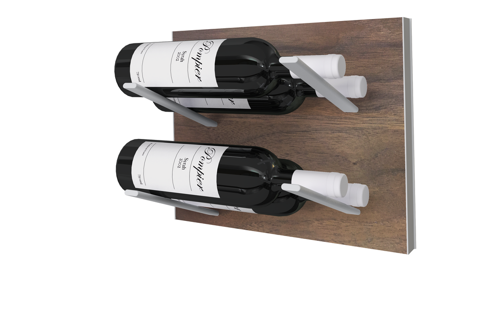 metal and wood wine rack