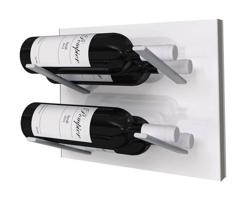 white and silver wine rack