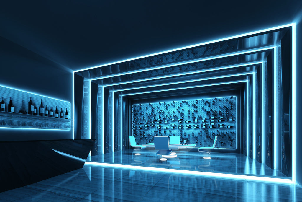 contemporary wine display