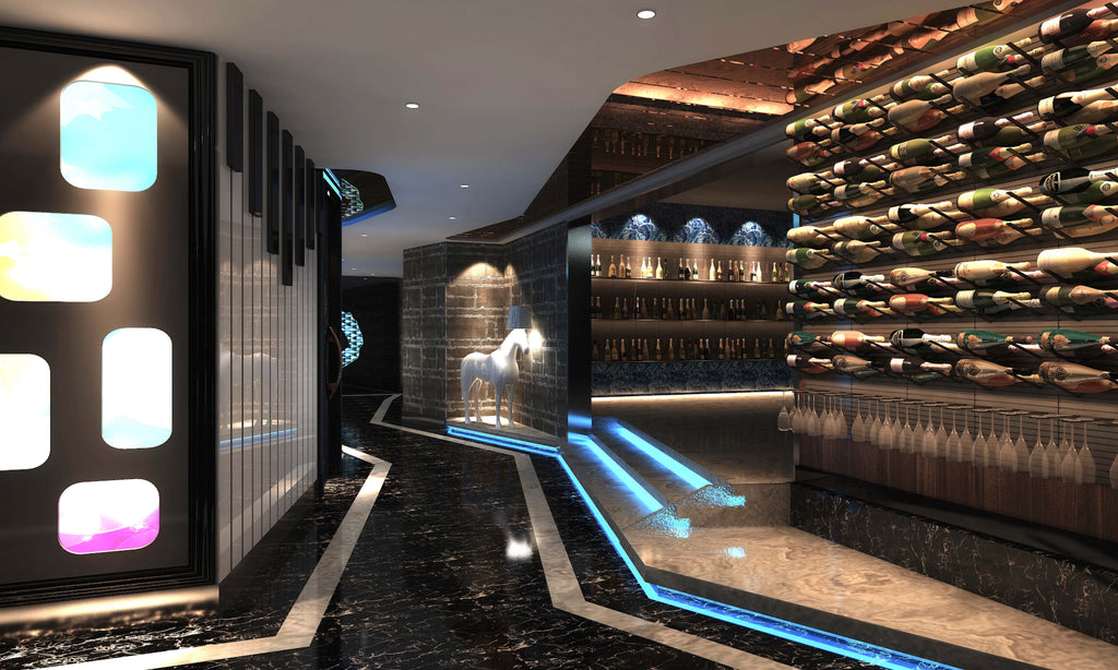 metal wine rack display