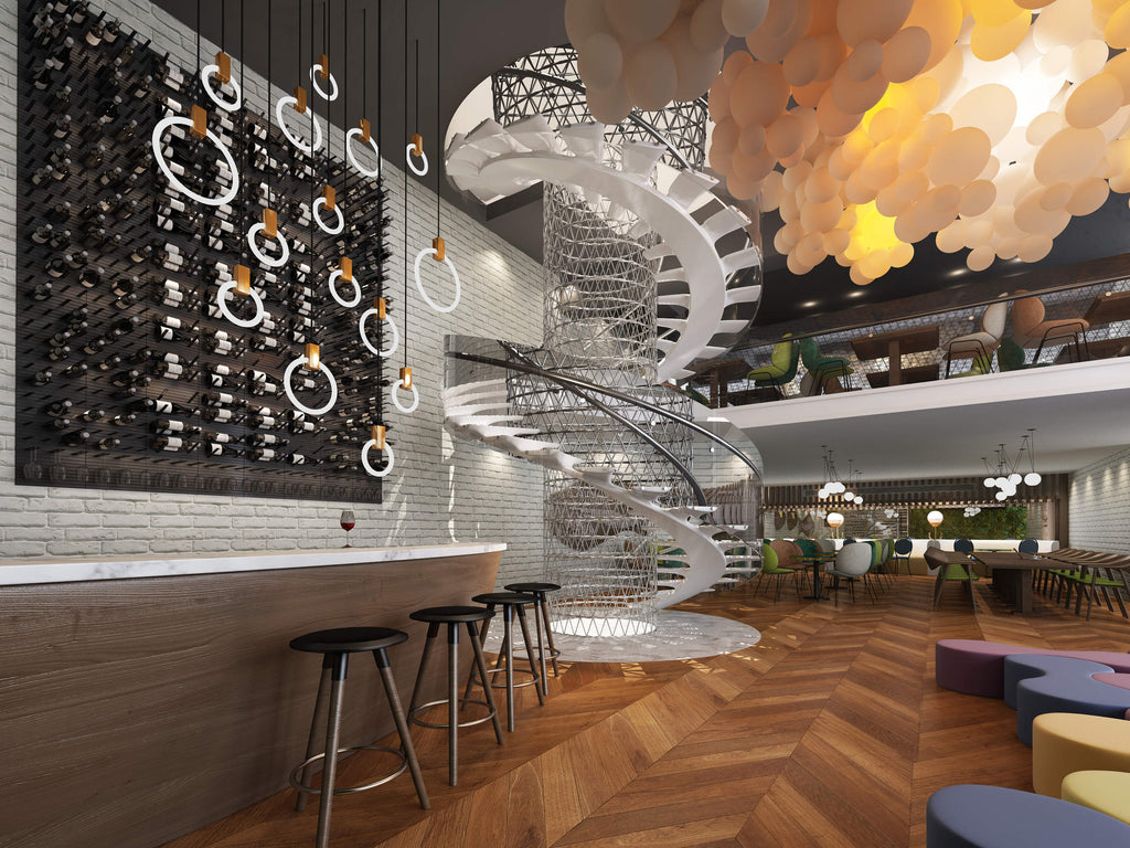 large wine rack feature wall