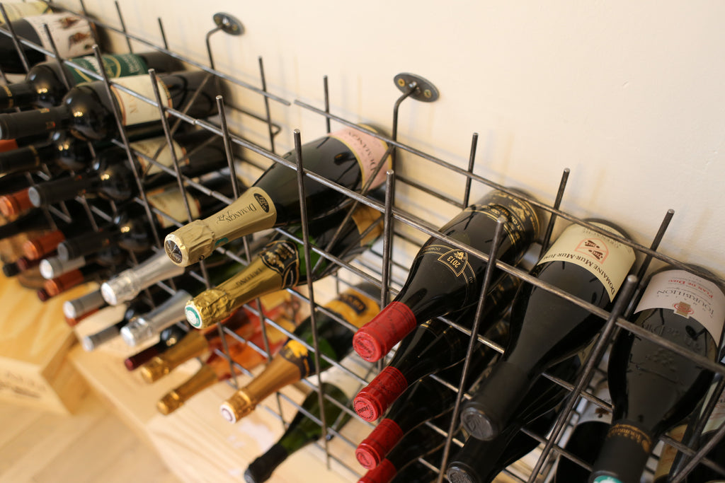 metal industrial wine rack