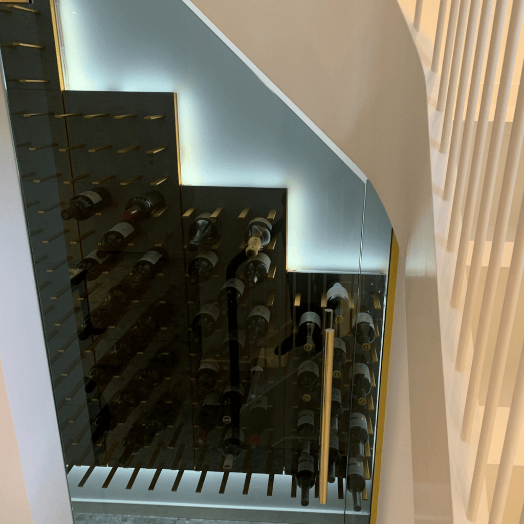 cork facing metal wine rack